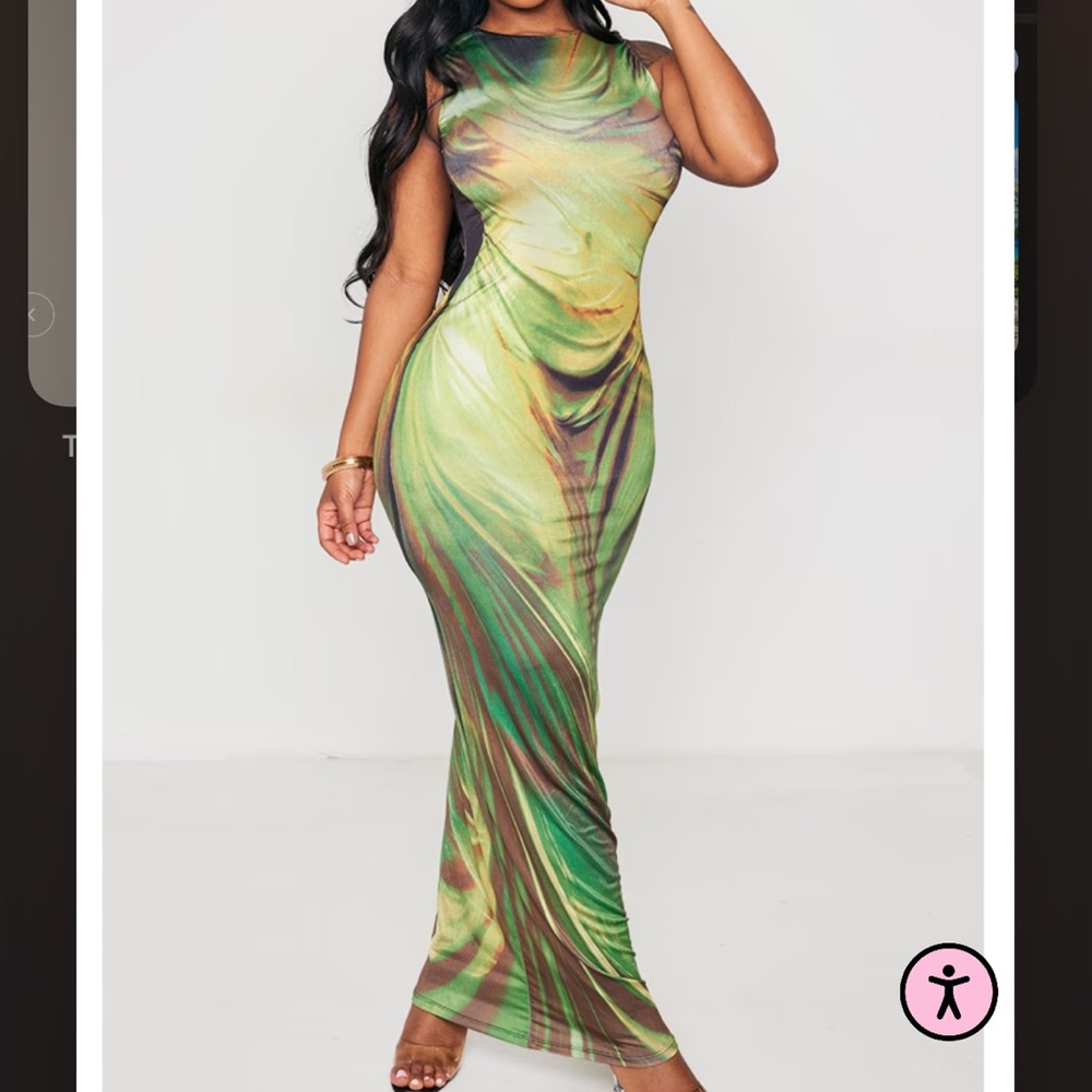 Green body shaped dress